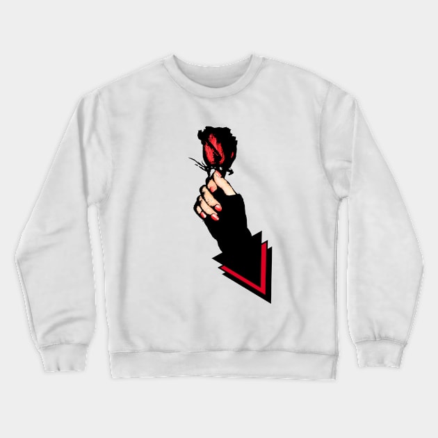 Red Rose Crewneck Sweatshirt by MaksciaMind